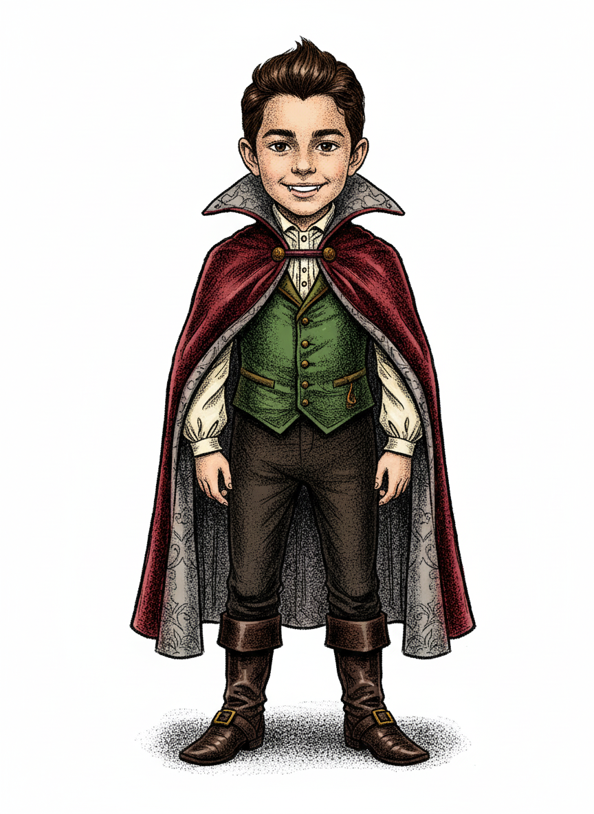 Andrew the Friendly Vampire - Victorian Illustration