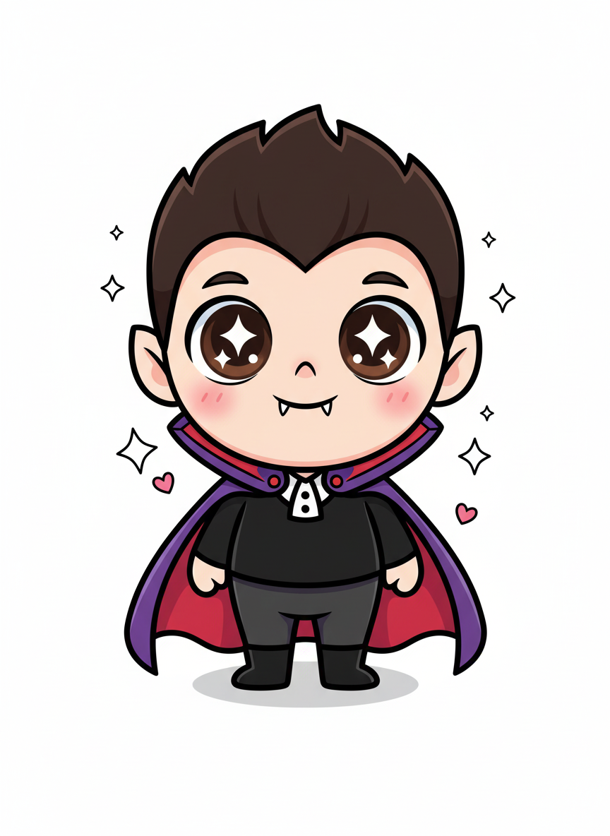 Andrew the Friendly Vampire - Kawaii Cute