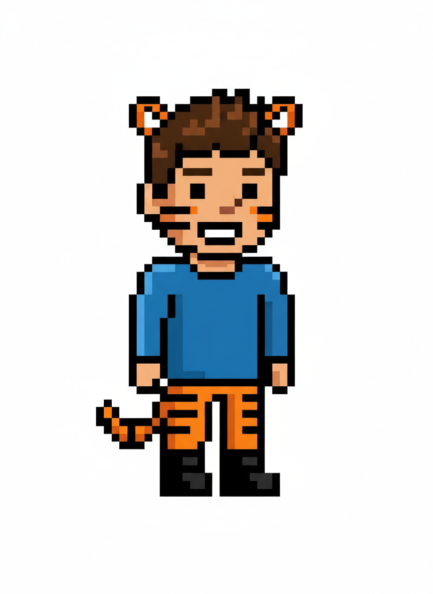 Andrew the Bold Tiger - Pixel Art