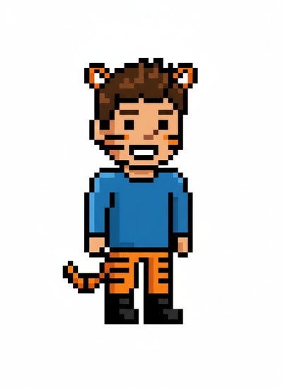Andrew's Tiger Adventure 🐯 - Pixel Art