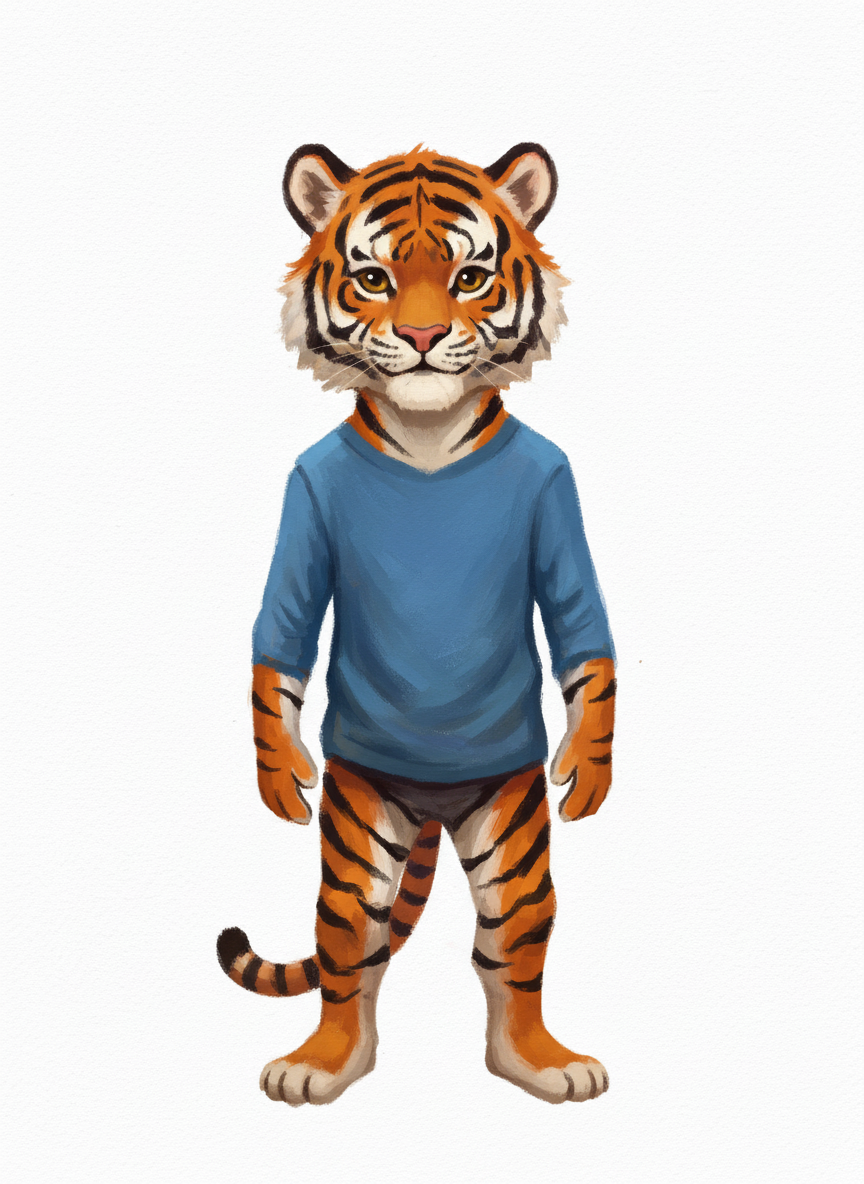 Andrew the Bold Tiger - Impressionist Painting