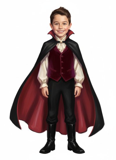 My Wee Lad as a Vampire - Impressionist Painting