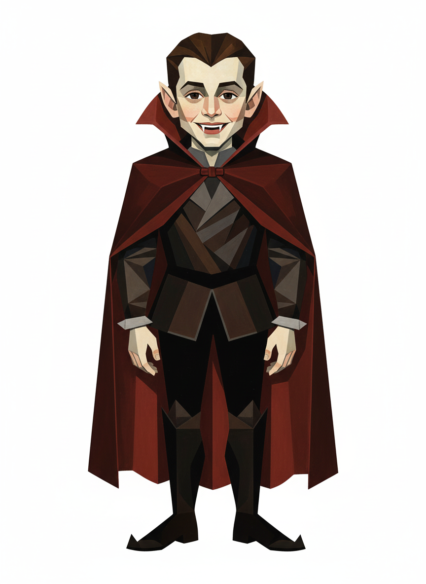 Andrew the Friendly Vampire - Cubist Painting