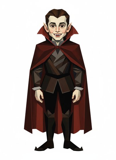 My Wee Lad as a Vampire - Cubist Painting