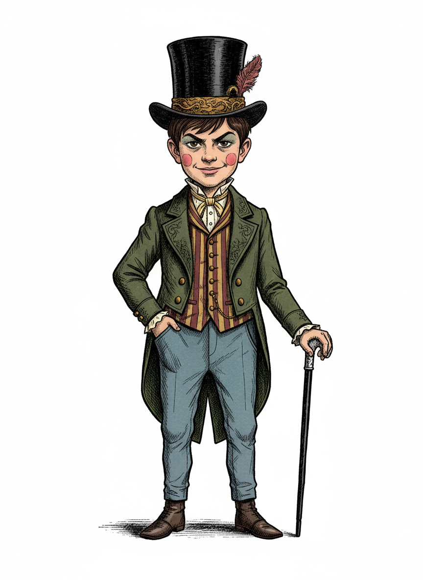 Andrew the Dapper Performer - Victorian Illustration