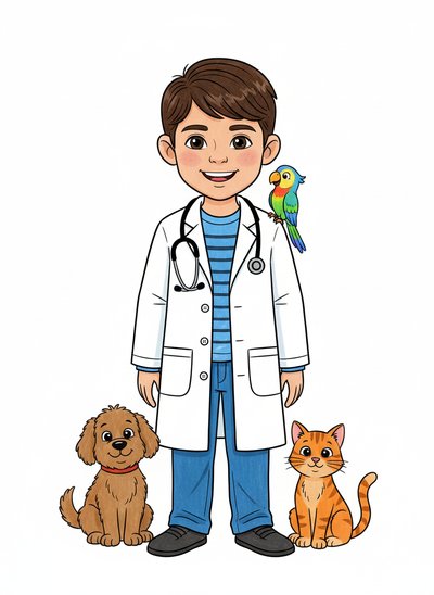 Andrew's Veterinary Adventures 🐾 - Classic Coloring Book