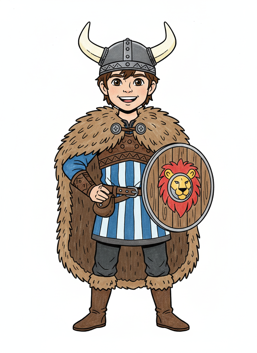 Andrew the Brave Viking - Classic Coloring Book