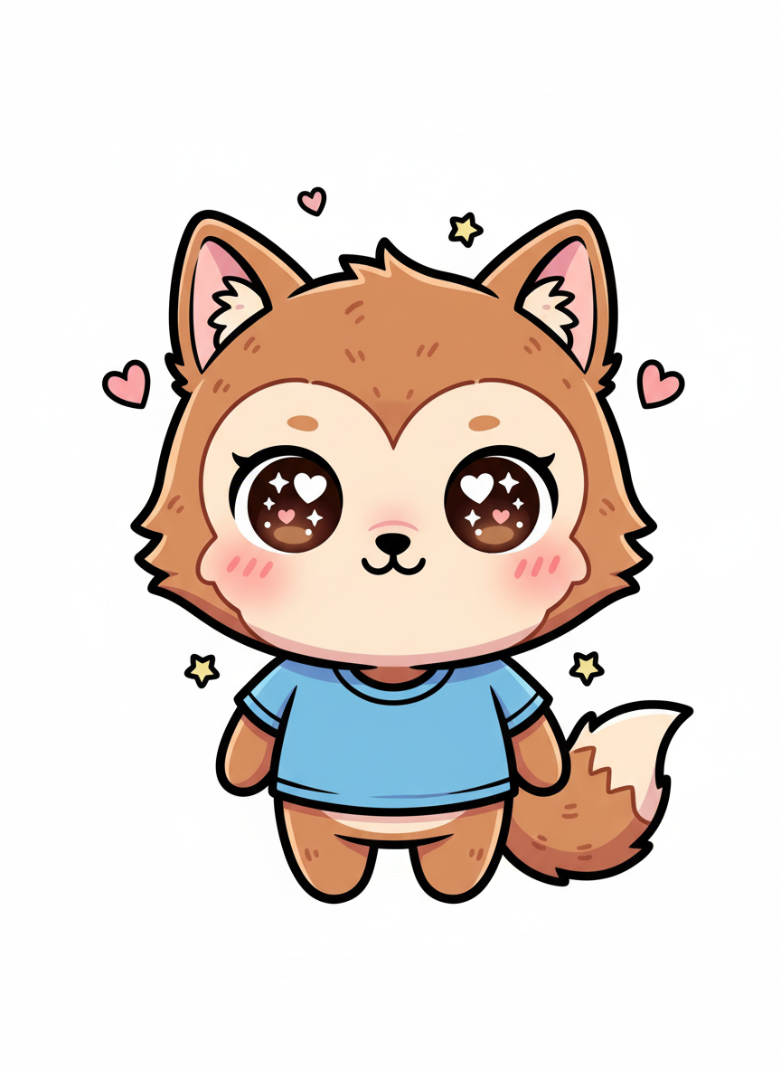 Andrew the Playful Wolf - Kawaii Cute