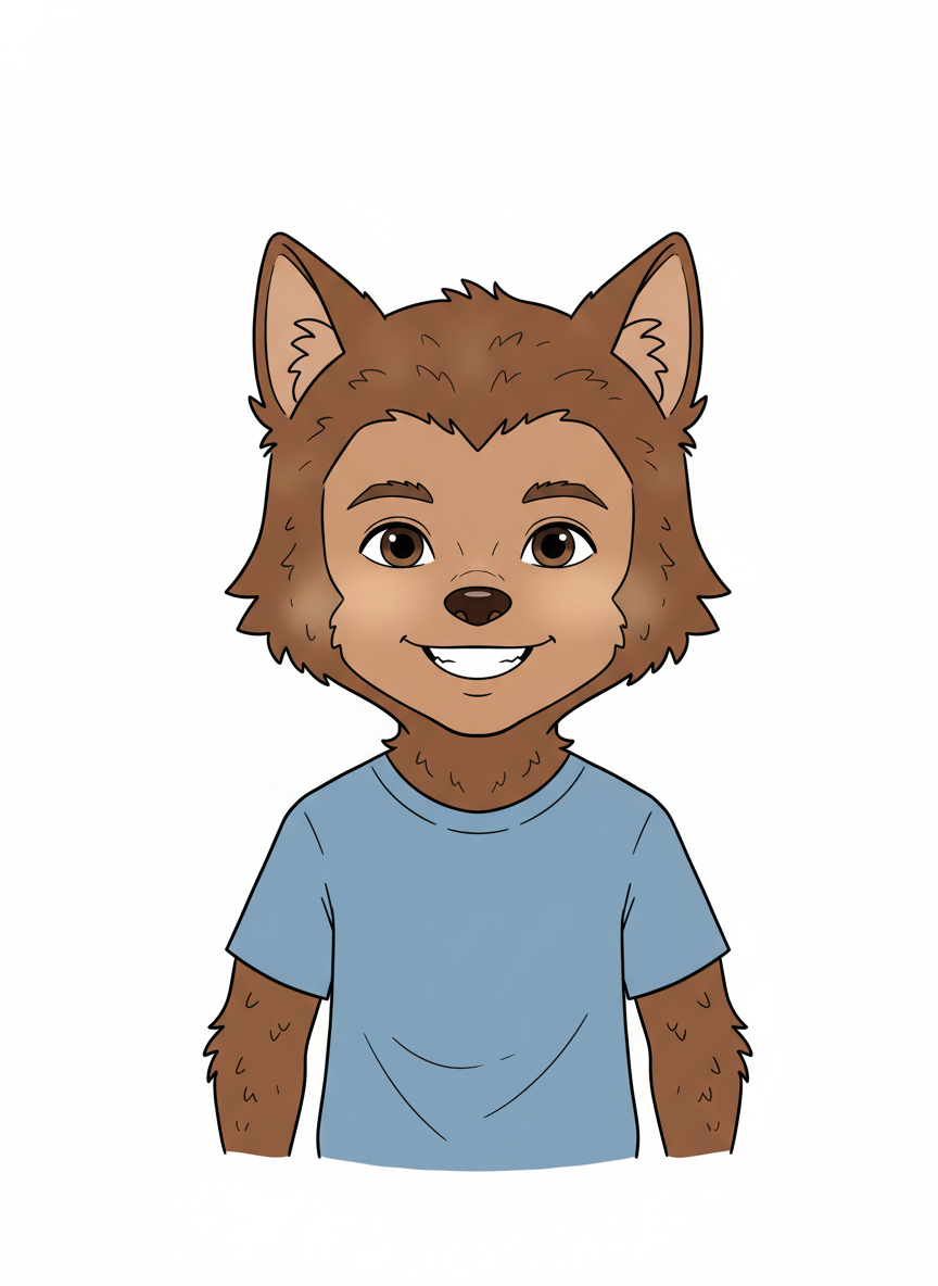 Andrew the Playful Wolf - Minimalist