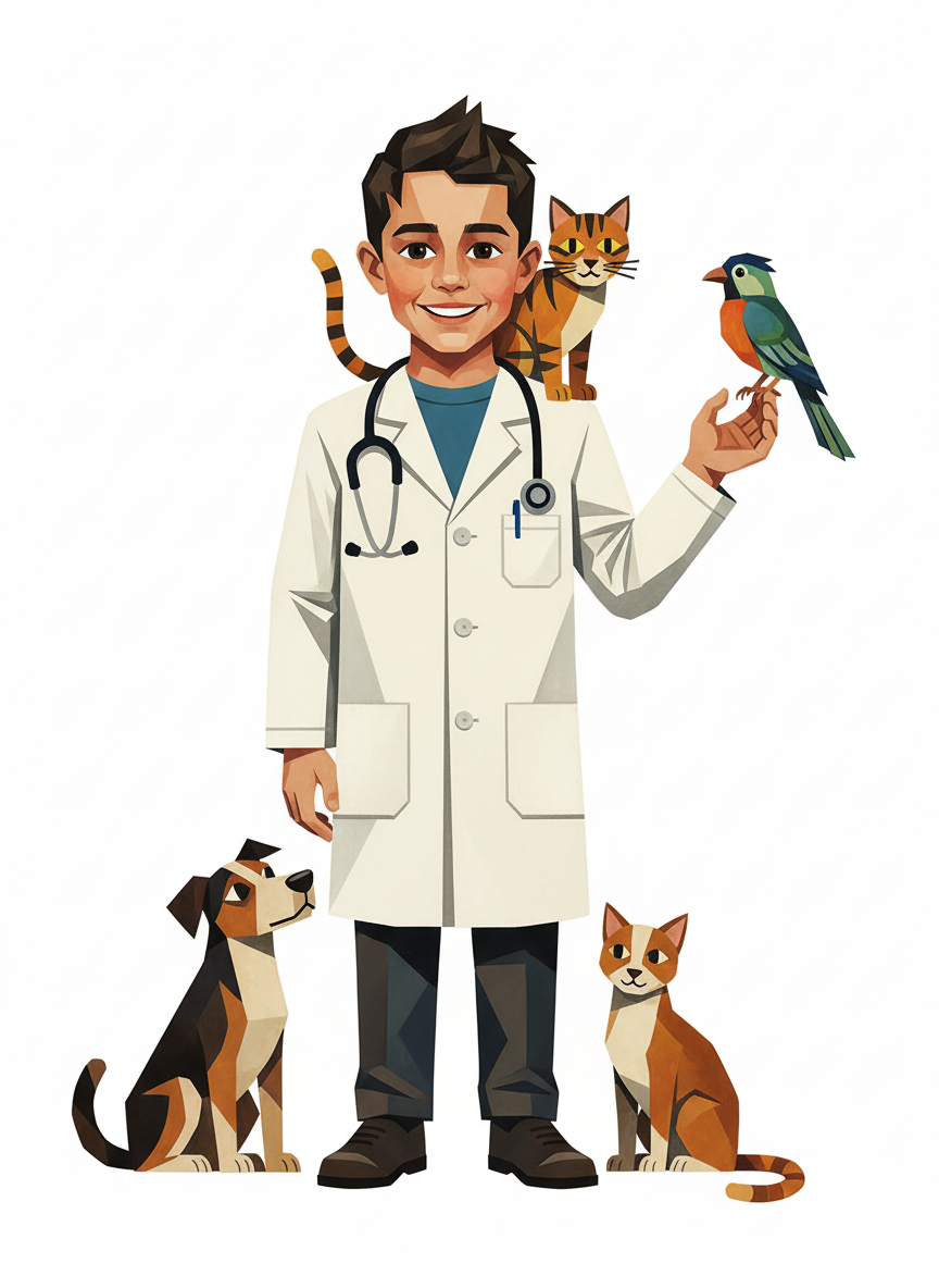 Andrew the Vet - Cubist Painting
