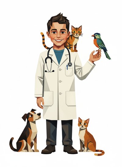 Andrew's Veterinary Adventures 🐾 - Cubist Painting