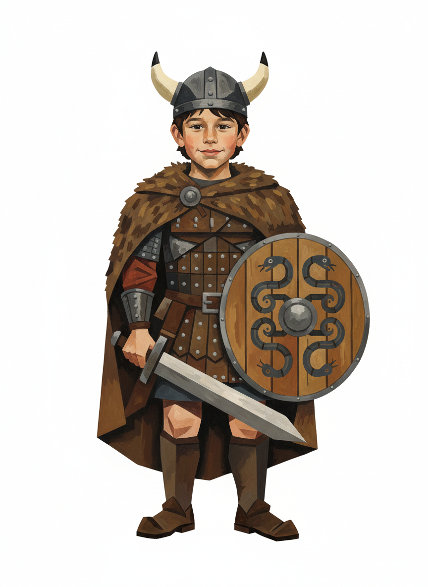 Andrew the Brave Viking - Cubist Painting