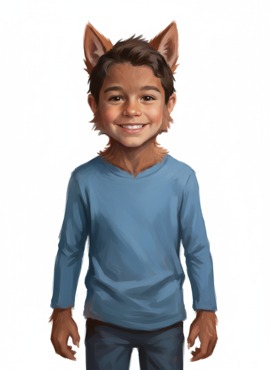 Andrew the Playful Wolf - Impressionist Painting