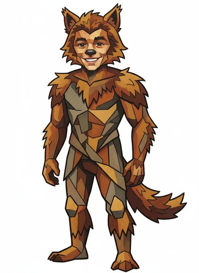 Andrew's Werewolf Whimsy 🐺 - Cubist Painting