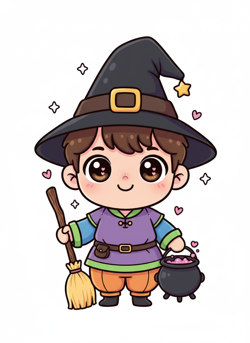 Andrew the Enchanting Witch - Kawaii Cute