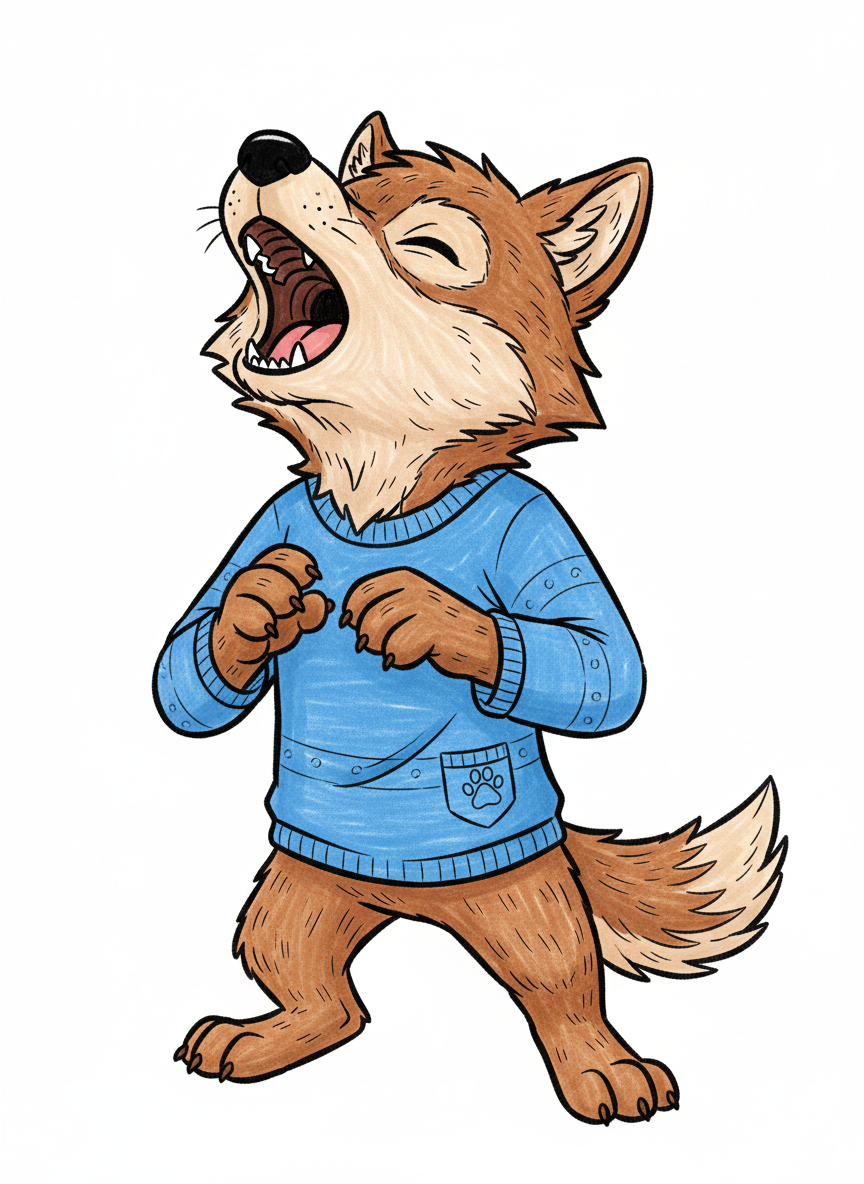 Andrew the Howlin' Wolf - Classic Coloring Book