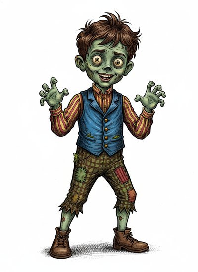 My Wee Zombie Andrew 🧟‍♂️ - Victorian Illustration