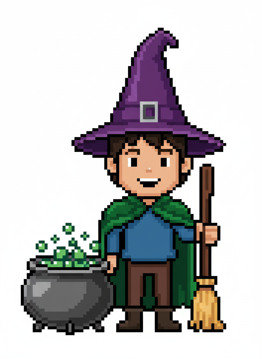 Andrew the Enchanting Witch - Pixel Art