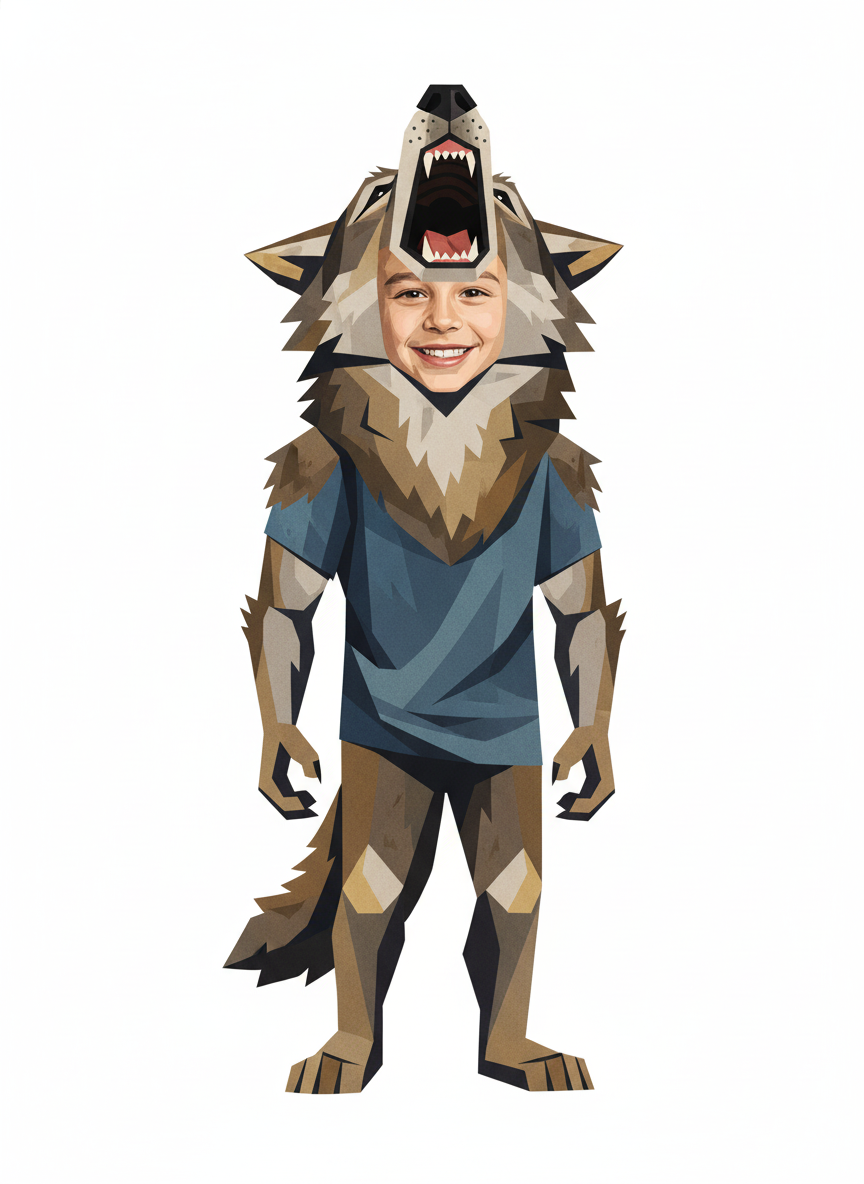 Andrew the Howlin' Wolf - Cubist Painting