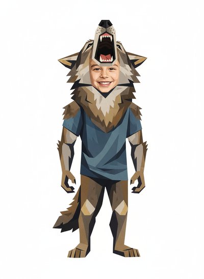 Andrew's Wolfy Wonder 🐺 - Cubist Painting