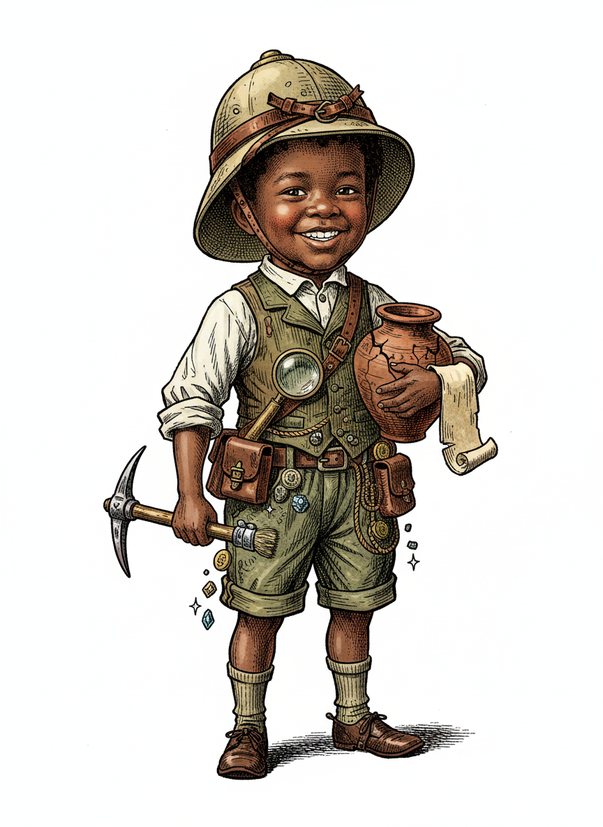 Archaeologist Anthony - Victorian Illustration