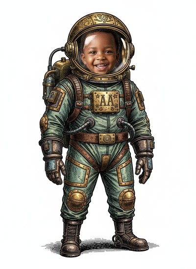 My Baby's Space Adventures 🚀 - Victorian Illustration