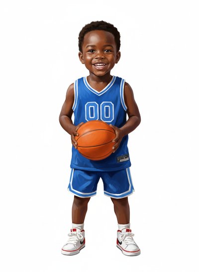 My Baby's Basketball Magic 🏀 - Impressionist Painting