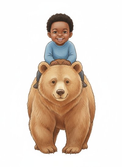 My Baby riding a Bear 🐻 - Gentle Pencil