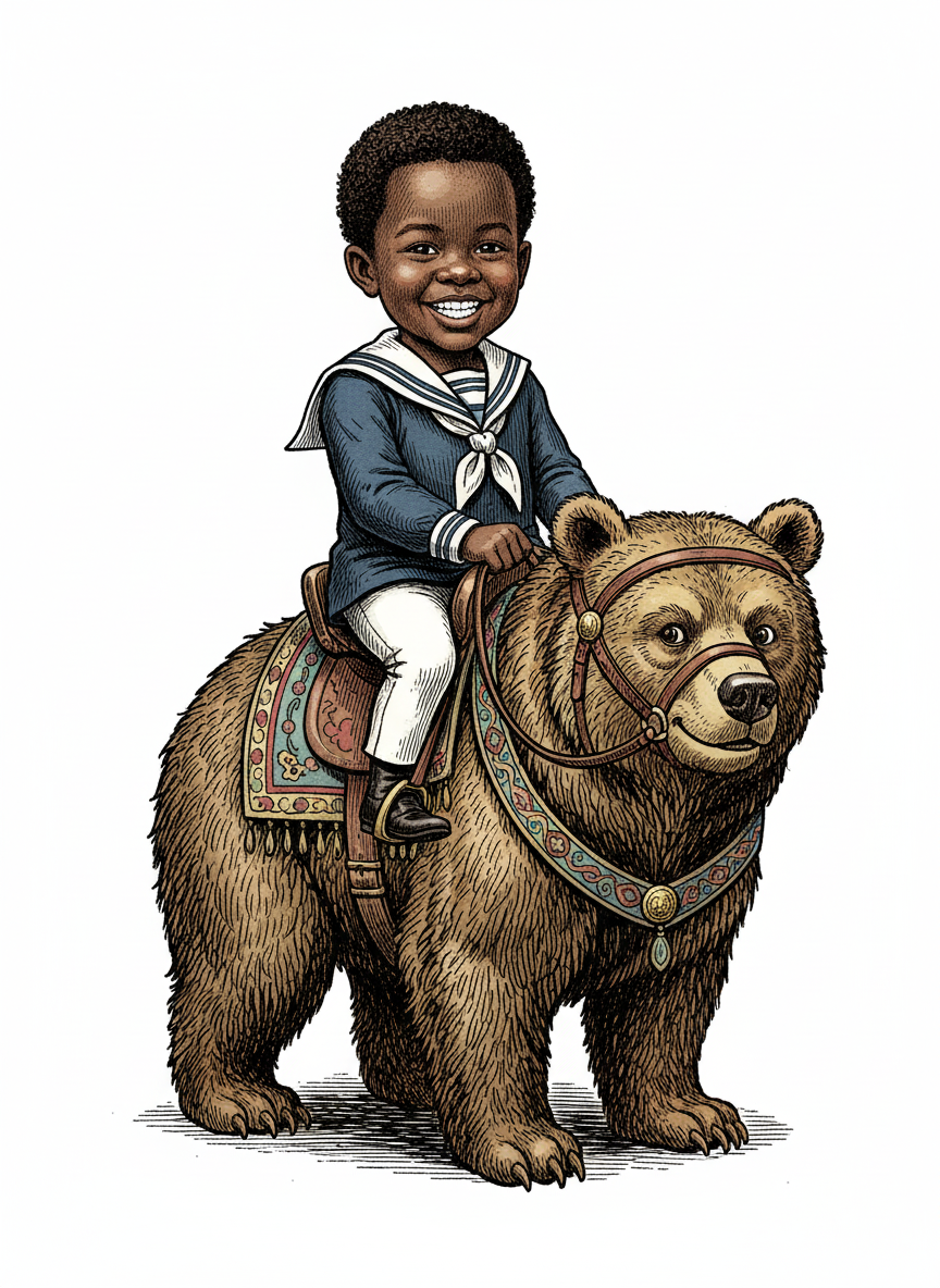 Anthony the Cuddle Bear - Victorian Illustration