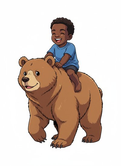 My Baby riding a Bear 🐻 - Classic Anime