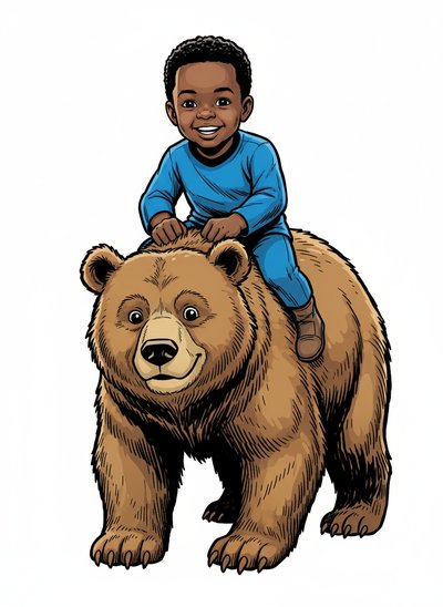 My Baby riding a Bear 🐻 - Comic Book