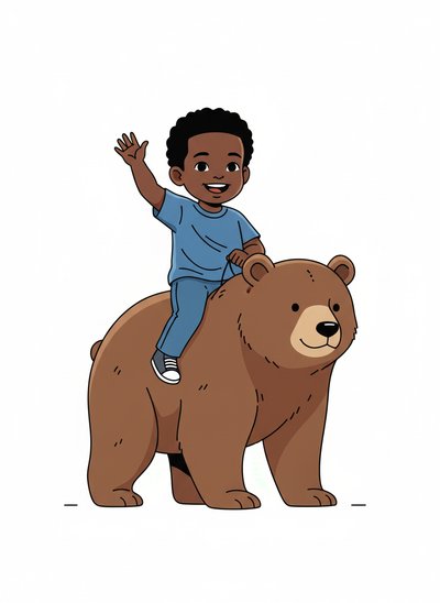 My Baby riding a Bear 🐻 - Minimalist