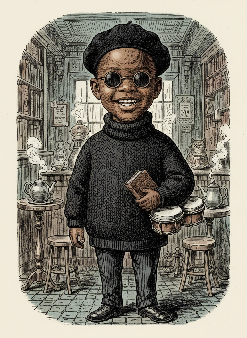 Anthony the Beatnik Poet - Victorian Illustration