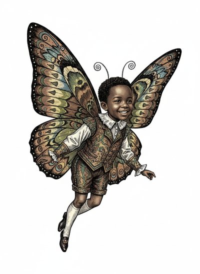 My Little Butterfly Dream - Victorian Illustration