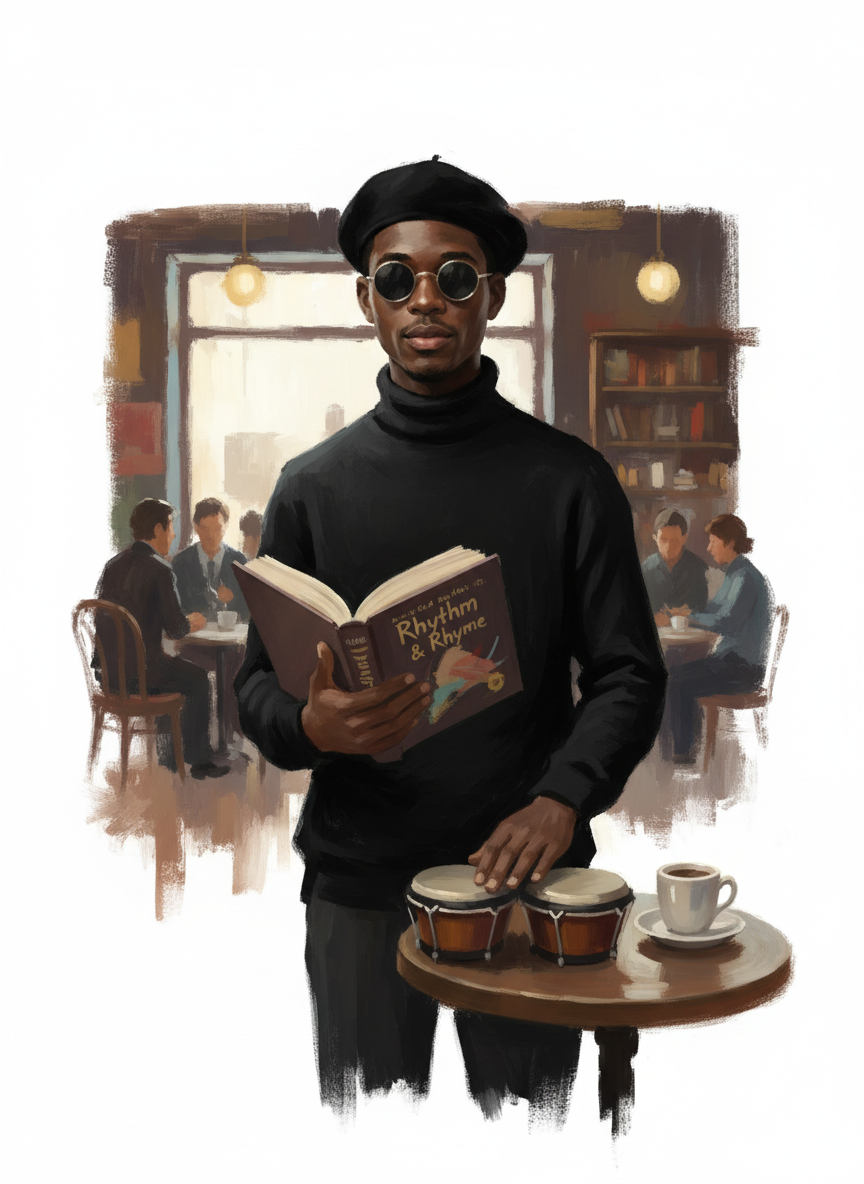 Anthony the Beatnik Poet - Impressionist Painting