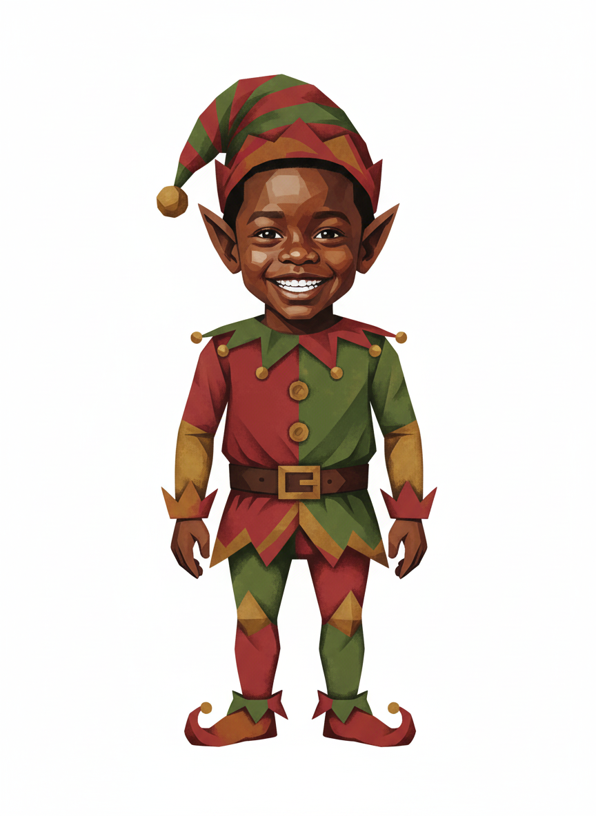 Anthony the Jolly Elf - Cubist Painting