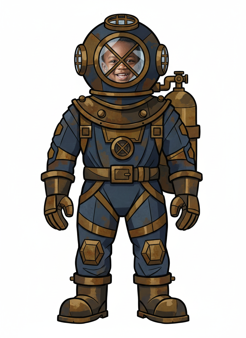 Anthony the Aquanaut - Cubist Painting