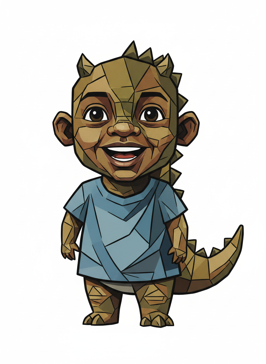 Anthony the Dino - Cubist Painting