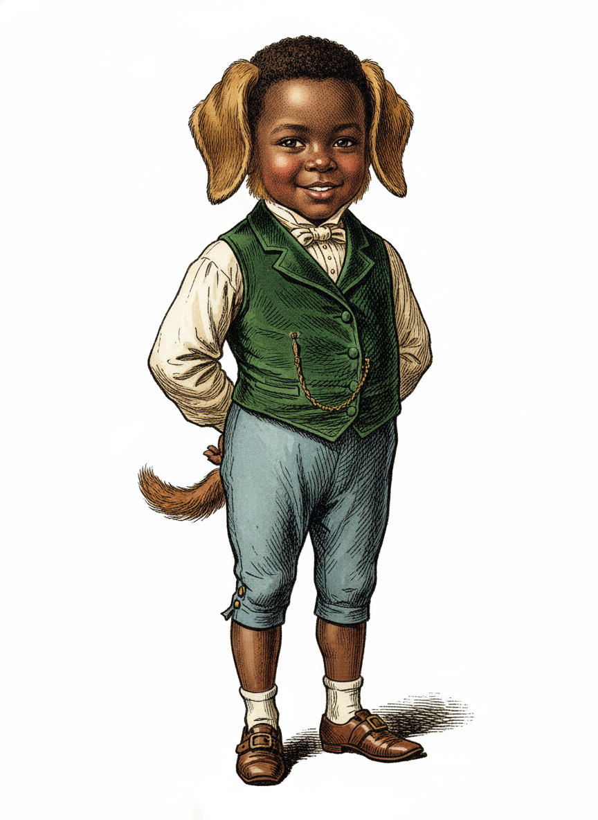 Puppy Anthony - Victorian Illustration