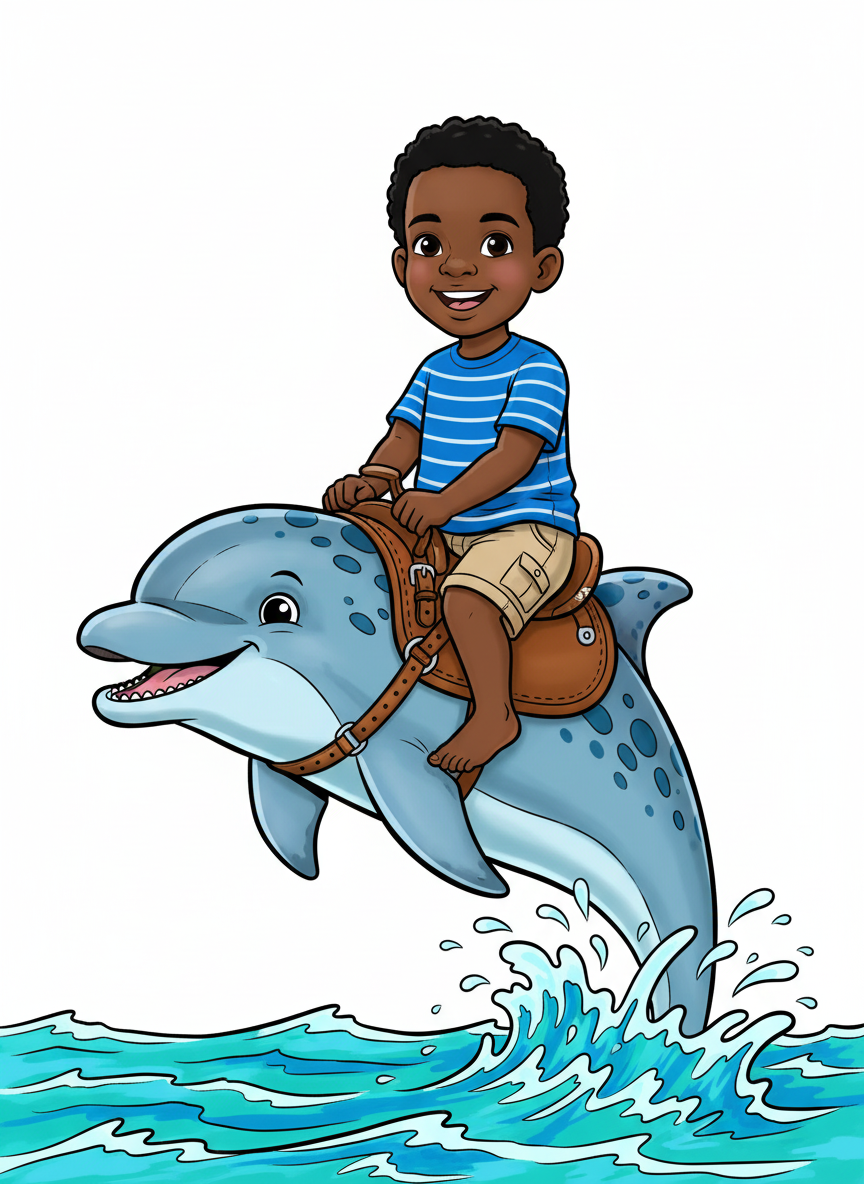 Anthony the Dolphin Rider - Classic Coloring Book