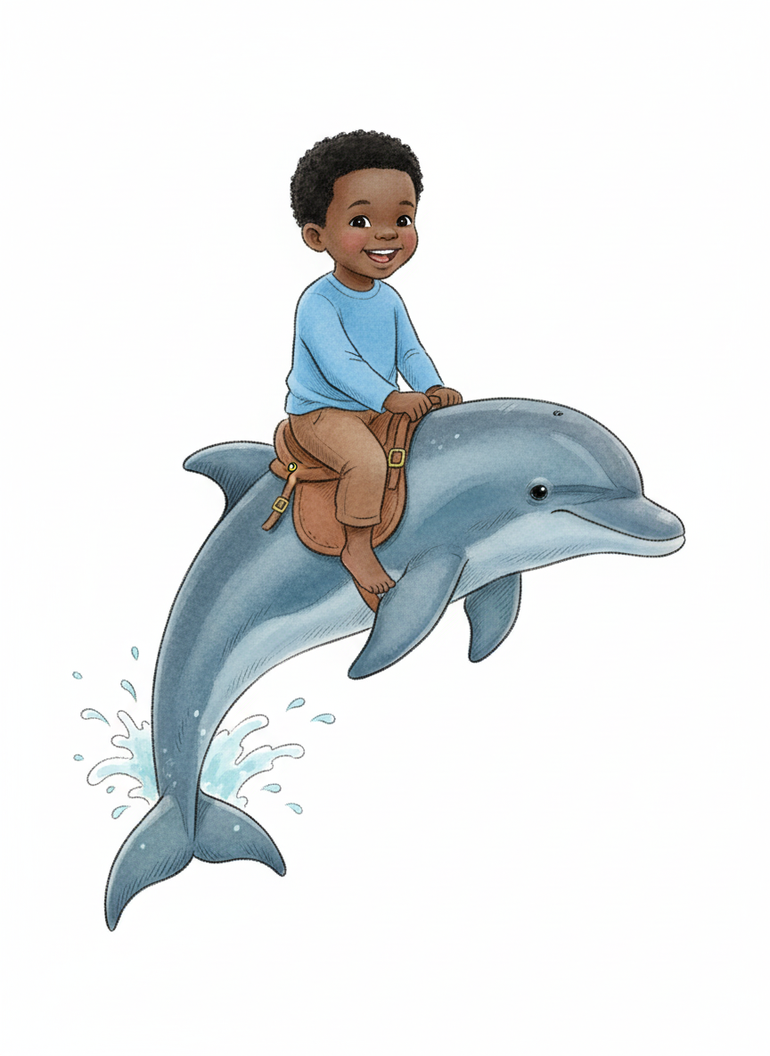 Anthony the Dolphin Rider - Gentle Pencil