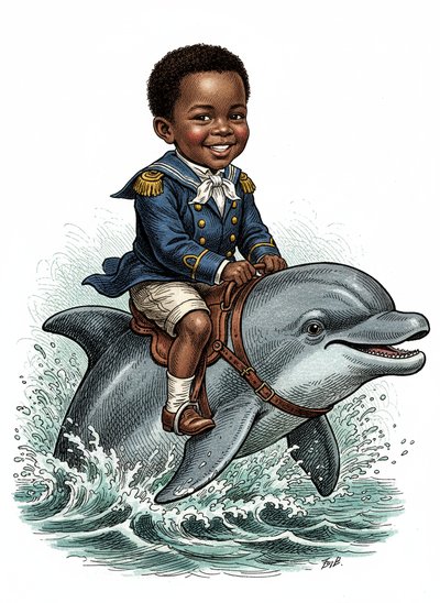 My Baby's Dolphin Adventures 🐬 - Victorian Illustration