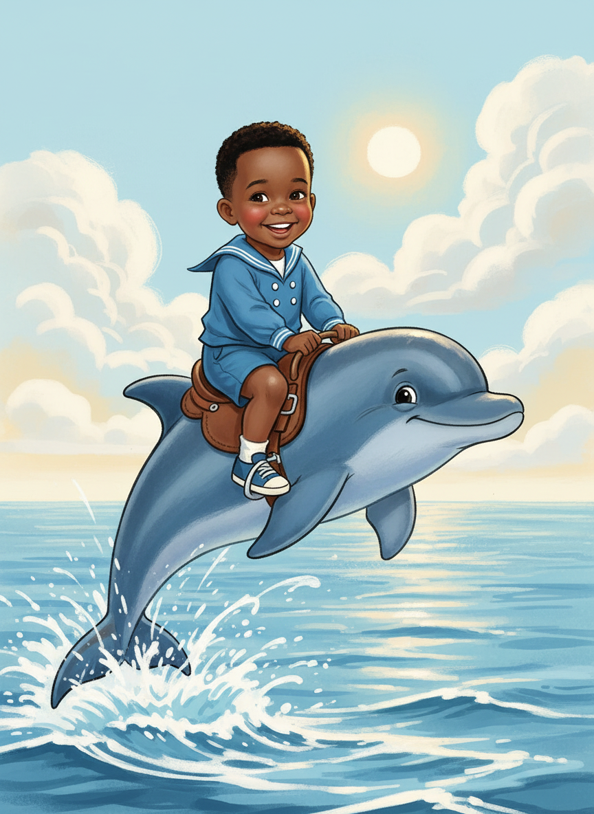 Anthony the Dolphin Rider - Vintage Storybook