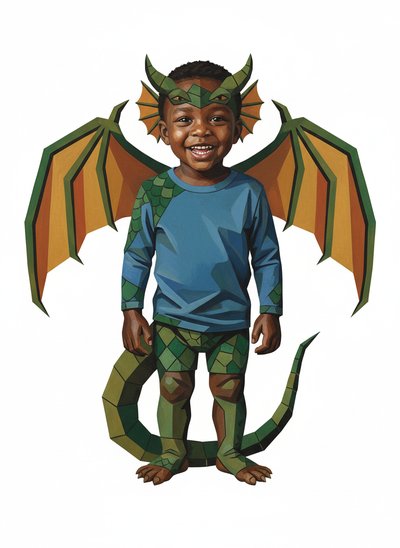 Anthony's Dragon Dreams 🐉 - Cubist Painting