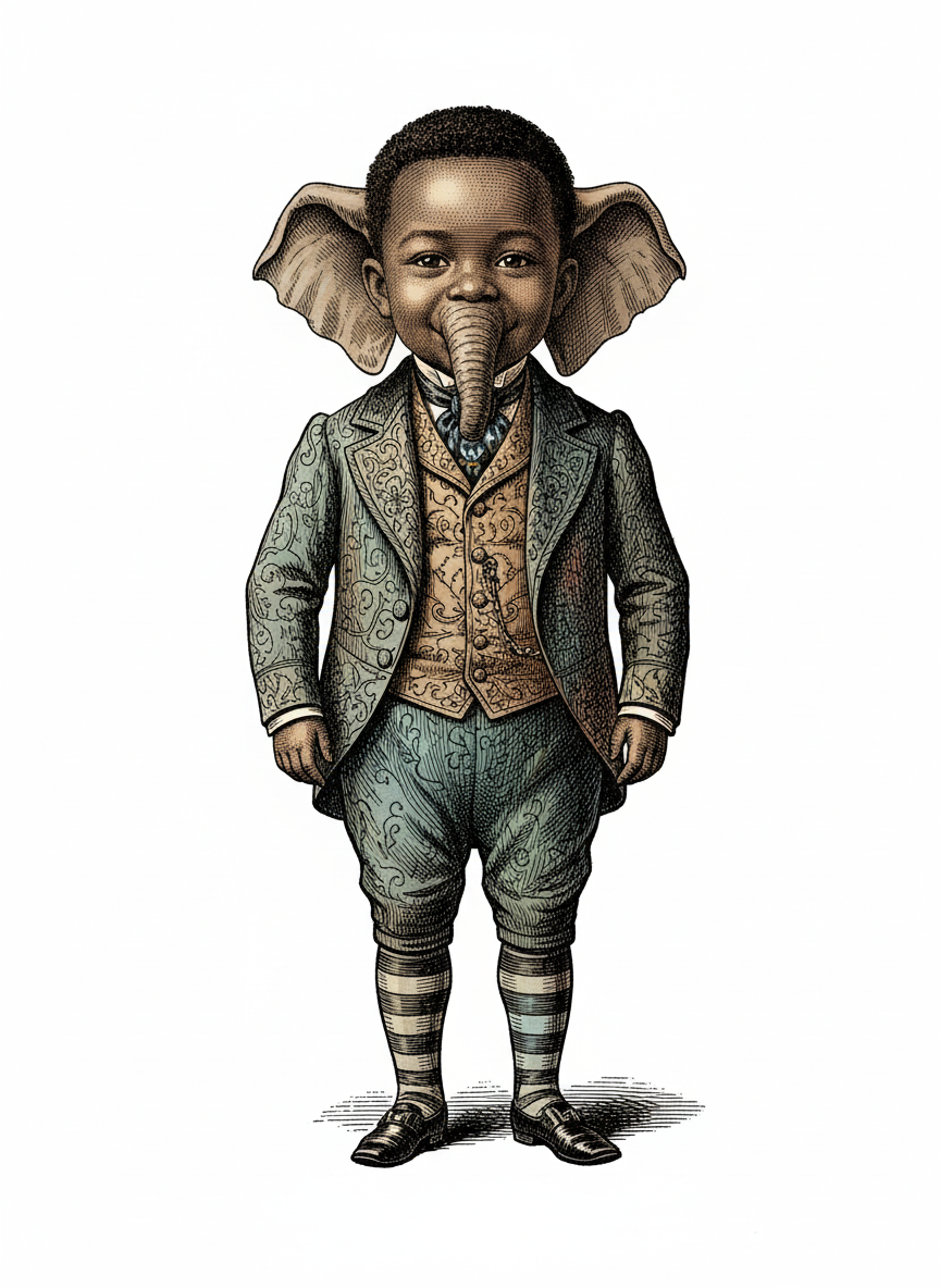 Anthony the Elephantie - Victorian Illustration