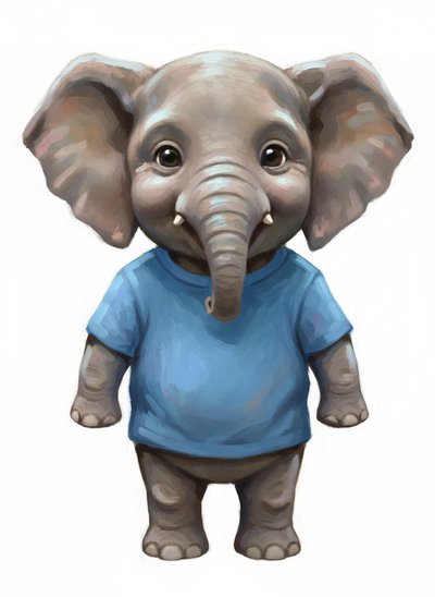 Anthony's Adorable Elephant Adventure 🐘 - Impressionist Painting