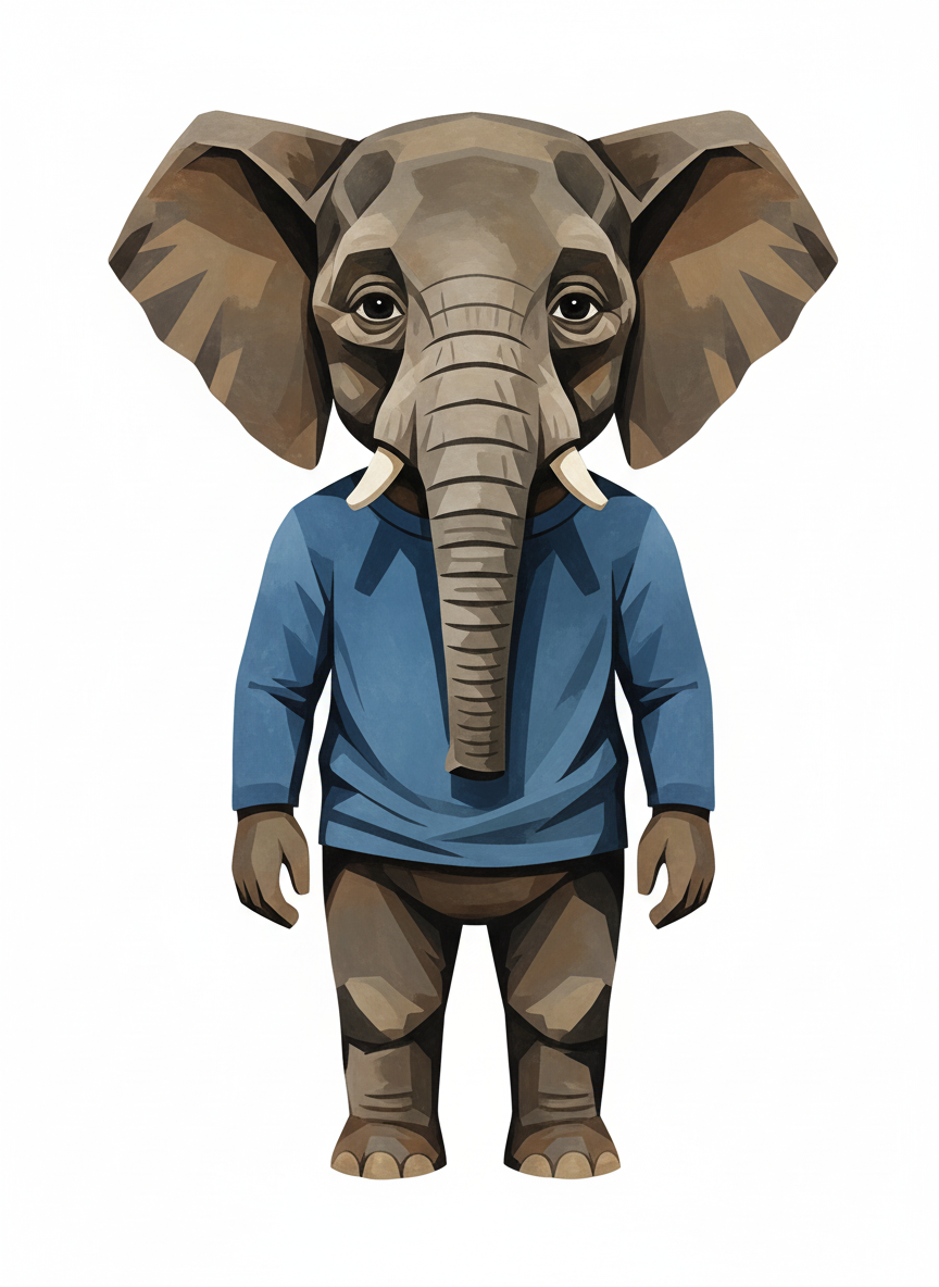 Anthony the Elephantie - Cubist Painting