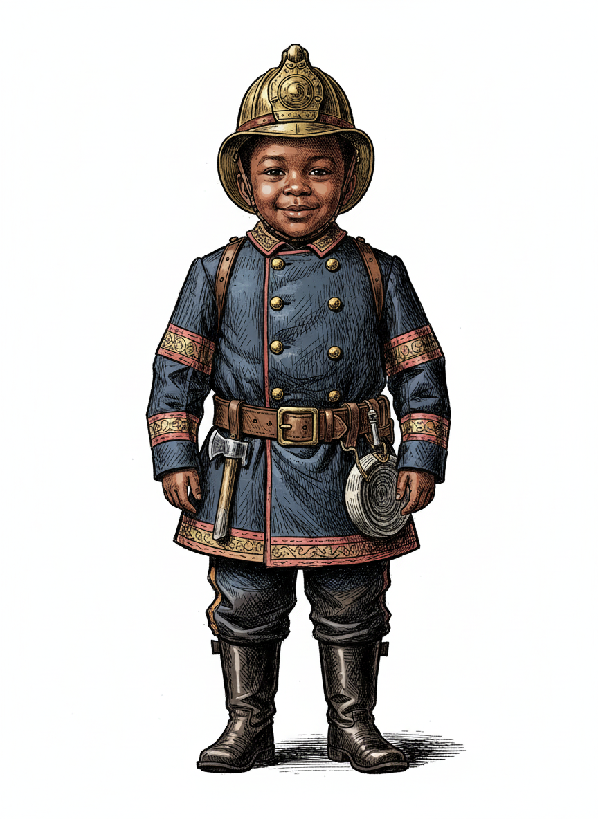 Firefighter Anthony - Victorian Illustration