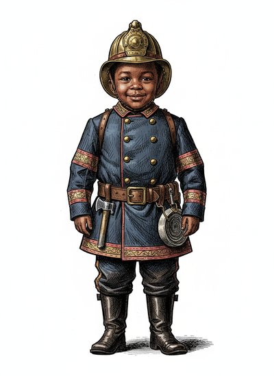 My Baby Firefighter 🚒 - Victorian Illustration