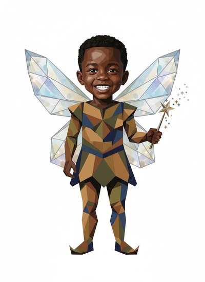 My Baby as a Fairy 🌟 - Cubist Painting